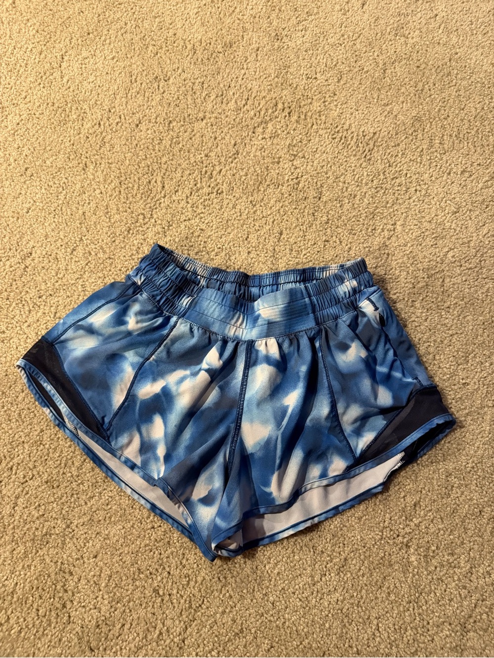 lululemon athletica Blue Tie-Dye Athletic Shorts